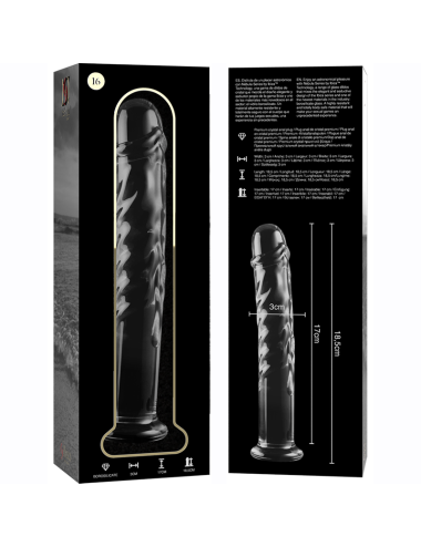 NEBULA SERIES BY IBIZA - MODÈLE 16 GODE EN VERRE BOROSILICATE CLAIR 18.5 CM -O- 3 CM