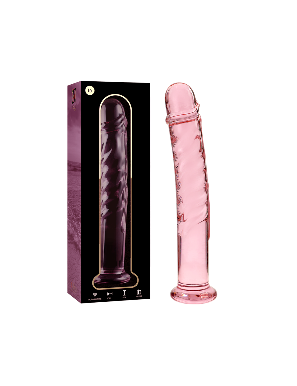 NEBULA SERIES BY IBIZA - MODÈLE 16 GODE EN VERRE BOROSILICATE ROSE 18.5 CM -O- 3 CM NEBULA SERIES BY IBIZA - MODÈLE 16 GODE EN VERRE BOROSILICATE ROSE 18.5 CM -O- 3 CM