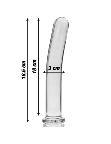 NEBULA SERIES BY IBIZA - MODÈLE 17 GODE EN VERRE BOROSILICATE CLAIR 18.5 CM -O- 3 CM