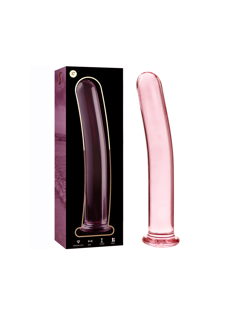 NEBULA SERIES BY IBIZA - MODÈLE 17 GODE EN VERRE BOROSILICATE ROSE 18.5 CM -O- 3 CM NEBULA SERIES BY IBIZA - MODÈLE 17 GODE EN VERRE BOROSILICATE ROSE 18.5 CM -O- 3 CM