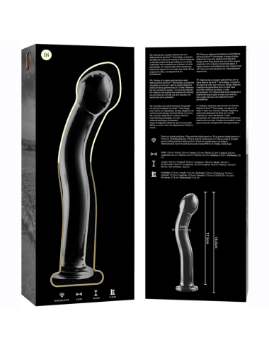 NEBULA SERIES BY IBIZA - MODÈLE 18 GODE EN VERRE BOROSILICATE CLAIR 18.5 CM -O- 3.5 CM