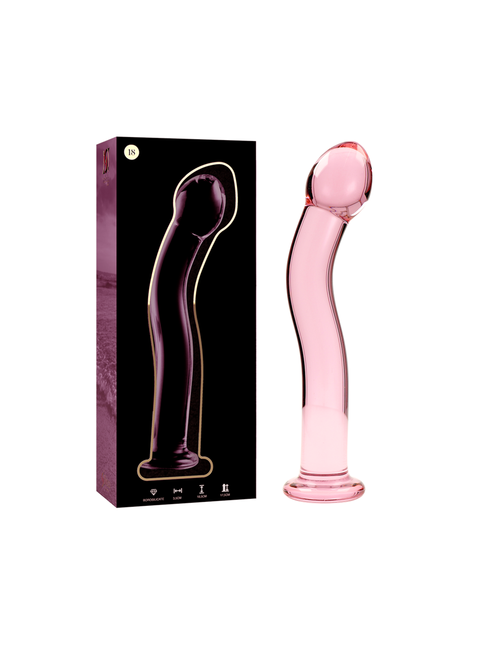 NEBULA SERIES BY IBIZA - MODÈLE 18 GODE EN VERRE BOROSILICATE ROSE 18.5 CM -O- 3.5 CM NEBULA SERIES BY IBIZA - MODÈLE 18 GODE EN VERRE BOROSILICATE ROSE 18.5 CM -O- 3.5 CM