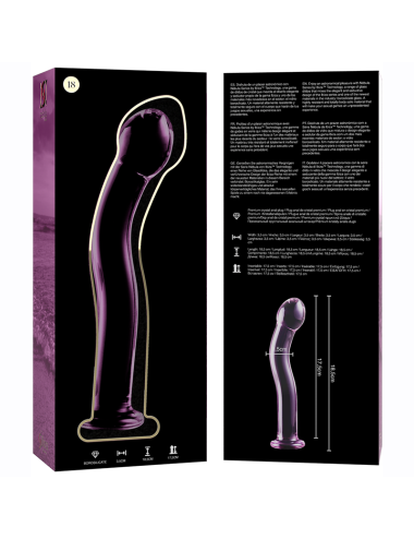 NEBULA SERIES BY IBIZA - MODÈLE 18 GODE EN VERRE BOROSILICATE ROSE 18.5 CM -O- 3.5 CM