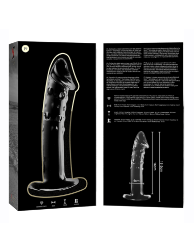 NEBULA SERIES BY IBIZA - MODÈLE 19 GODE EN VERRE BOROSILICATE CLAIR 18.5 CM -O- 4 CM