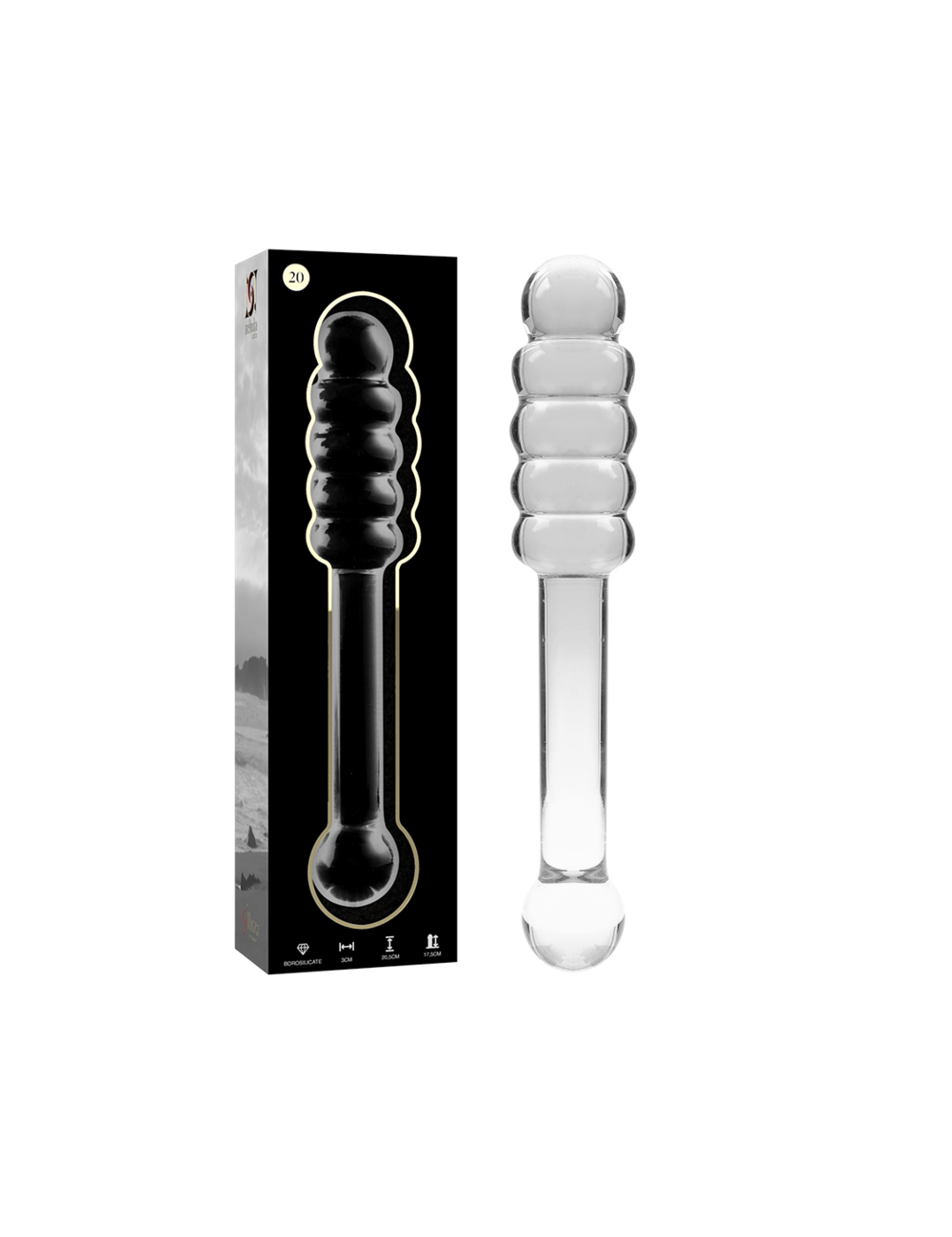 NEBULA SERIES BY IBIZA - MODÈLE 20 GODE EN VERRE BOROSILICATE CLAIR 20.5 CM -O- 3 CM NEBULA SERIES BY IBIZA - MODÈLE 20 GODE EN VERRE BOROSILICATE CLAIR 20.5 CM -O- 3 CM