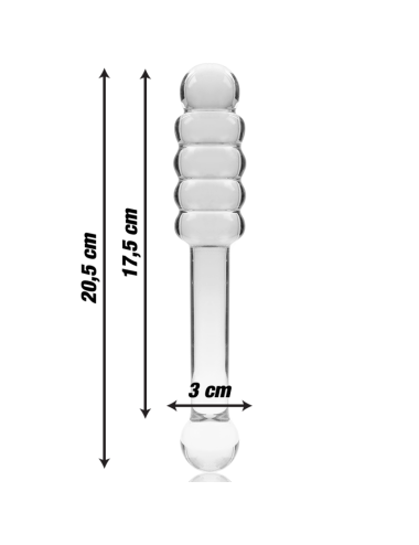 NEBULA SERIES BY IBIZA - MODÈLE 20 GODE EN VERRE BOROSILICATE CLAIR 20.5 CM -O- 3 CM