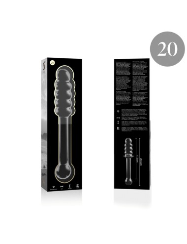 NEBULA SERIES BY IBIZA - MODÈLE 20 GODE EN VERRE BOROSILICATE CLAIR 20.5 CM -O- 3 CM