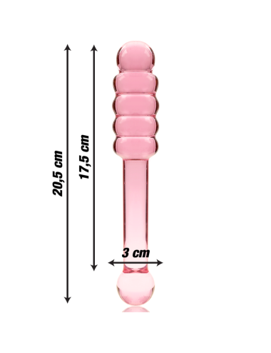 NEBULA SERIES BY IBIZA - MODÈLE 20 GODE EN VERRE BOROSILICATE ROSE 20.5 CM -O- 3 CM