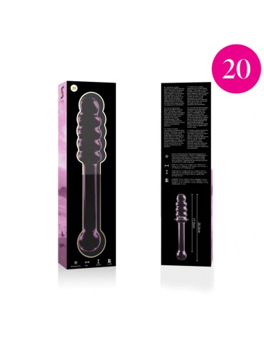 NEBULA SERIES BY IBIZA - MODÈLE 20 GODE EN VERRE BOROSILICATE ROSE 20.5 CM -O- 3 CM