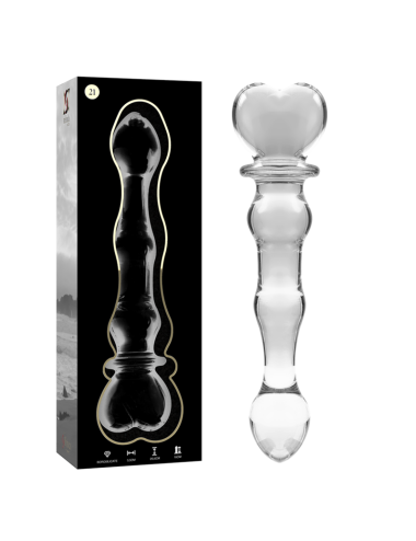 NEBULA SERIES BY IBIZA - MODÈLE 21 GODE EN VERRE BOROSILICATE CLAIR 20.5 CM -O- 3.5 CM
