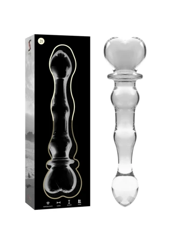 NEBULA SERIES BY IBIZA - MODÈLE 21 GODE EN VERRE BOROSILICATE CLAIR 20.5 CM -O- 3.5 CM