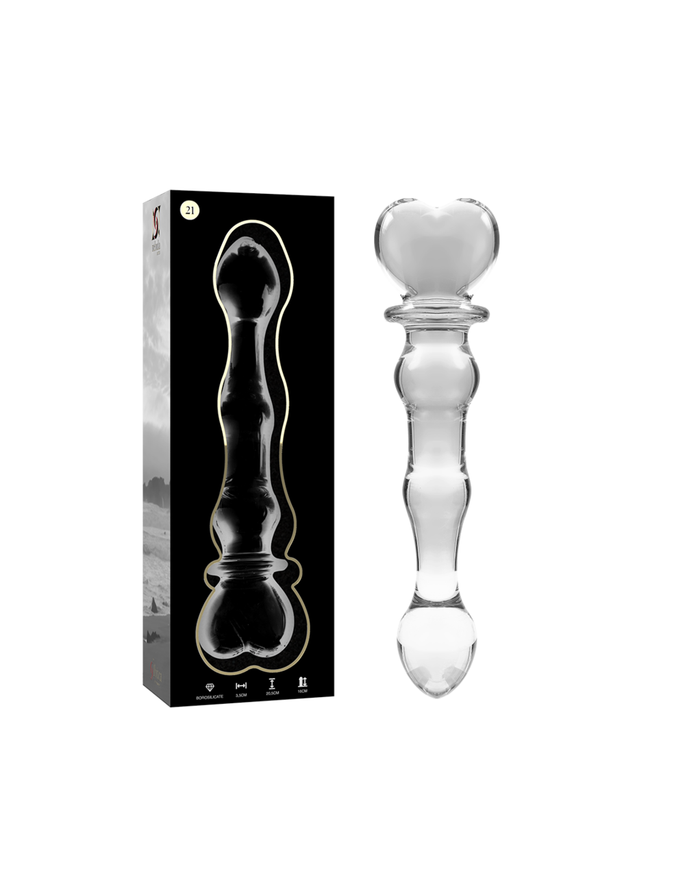 NEBULA SERIES BY IBIZA - MODÈLE 21 GODE EN VERRE BOROSILICATE CLAIR 20.5 CM -O- 3.5 CM NEBULA SERIES BY IBIZA - MODÈLE 21 GODE EN VERRE BOROSILICATE CLAIR 20.5 CM -O- 3.5 CM