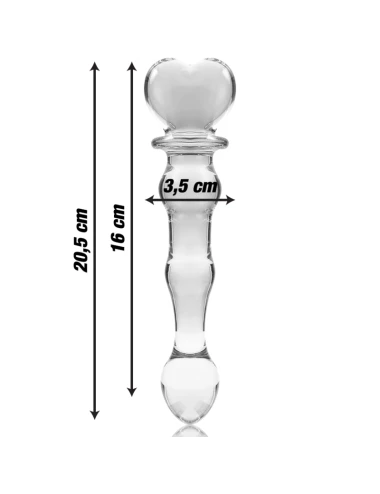 NEBULA SERIES BY IBIZA - MODÈLE 21 GODE EN VERRE BOROSILICATE CLAIR 20.5 CM -O- 3.5 CM