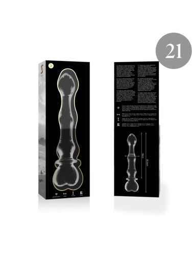 NEBULA SERIES BY IBIZA - MODÈLE 21 GODE EN VERRE BOROSILICATE CLAIR 20.5 CM -O- 3.5 CM
