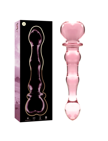 NEBULA SERIES BY IBIZA - MODÈLE 21 GODE EN VERRE BOROSILICATE ROSE 20.5 CM -O- 3.5 CM