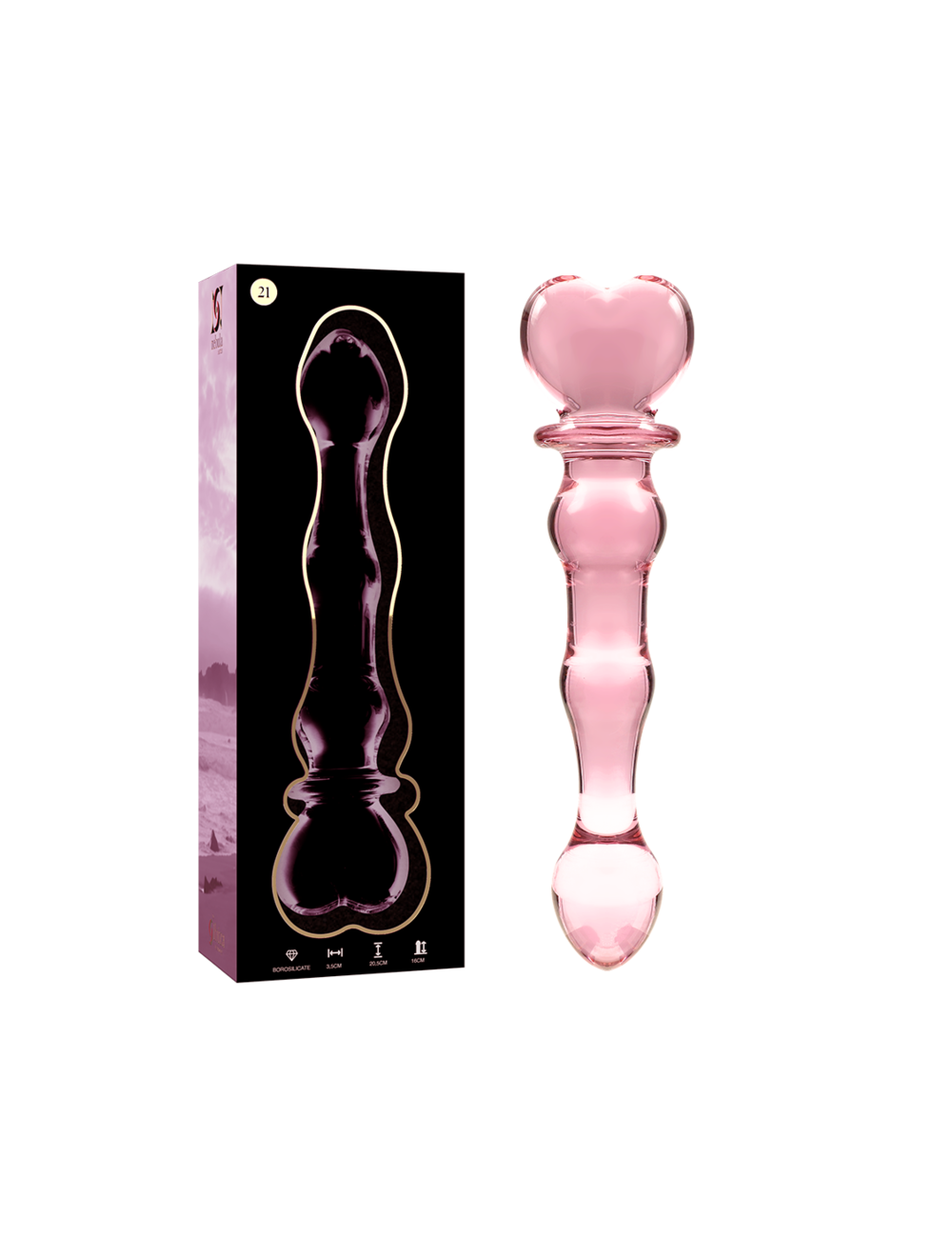 NEBULA SERIES BY IBIZA - MODÈLE 21 GODE EN VERRE BOROSILICATE ROSE 20.5 CM -O- 3.5 CM NEBULA SERIES BY IBIZA - MODÈLE 21 GODE EN VERRE BOROSILICATE ROSE 20.5 CM -O- 3.5 CM