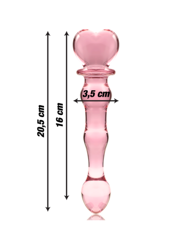 NEBULA SERIES BY IBIZA - MODÈLE 21 GODE EN VERRE BOROSILICATE ROSE 20.5 CM -O- 3.5 CM