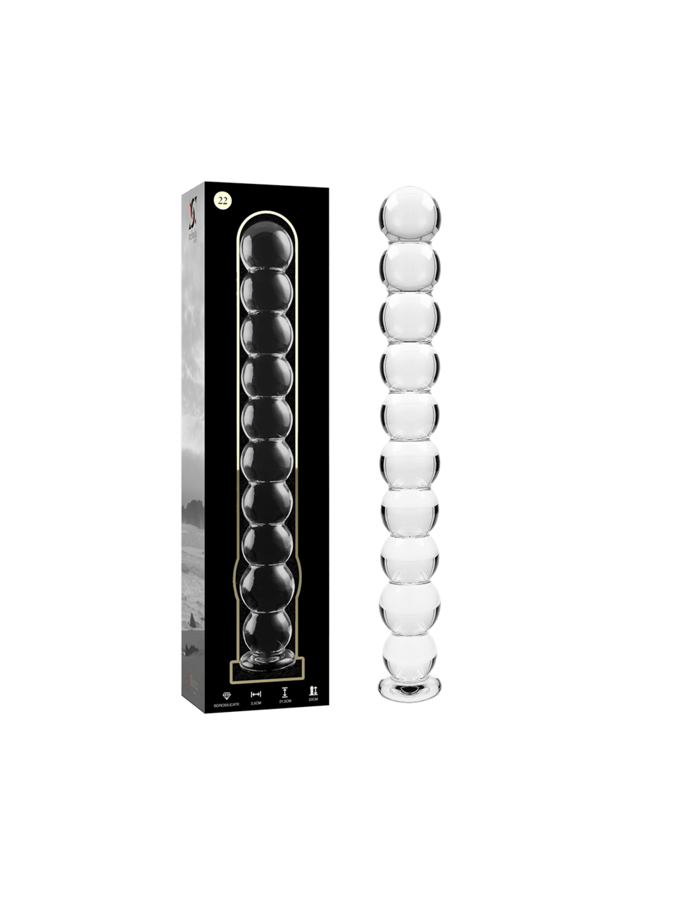NEBULA SERIES BY IBIZA - MODÈLE 22 GODE EN VERRE BOROSILICATE CLAIR 21.5 CM -O- 2.5 CM NEBULA SERIES BY IBIZA - MODÈLE 22 GODE EN VERRE BOROSILICATE CLAIR 21.5 CM -O- 2.5 CM