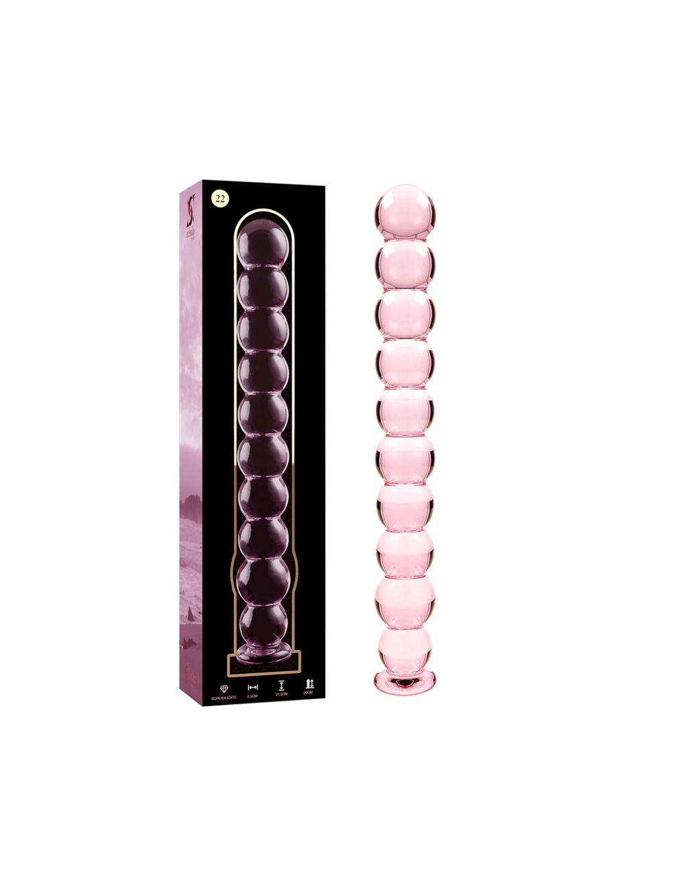 NEBULA SERIES BY IBIZA - MODÈLE 22 GODE EN VERRE BOROSILICATE ROSE 21.5 CM -O- 2.5 CM NEBULA SERIES BY IBIZA - MODÈLE 22 GODE EN VERRE BOROSILICATE ROSE 21.5 CM -O- 2.5 CM