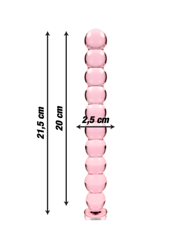 NEBULA SERIES BY IBIZA - MODÈLE 22 GODE EN VERRE BOROSILICATE ROSE 21.5 CM -O- 2.5 CM