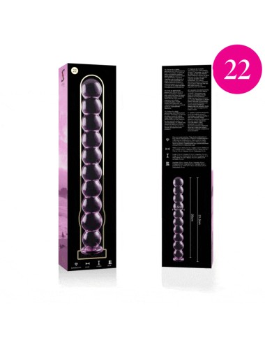 NEBULA SERIES BY IBIZA - MODÈLE 22 GODE EN VERRE BOROSILICATE ROSE 21.5 CM -O- 2.5 CM