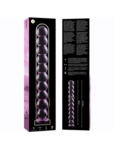 NEBULA SERIES BY IBIZA - MODÈLE 22 GODE EN VERRE BOROSILICATE ROSE 21.5 CM -O- 2.5 CM