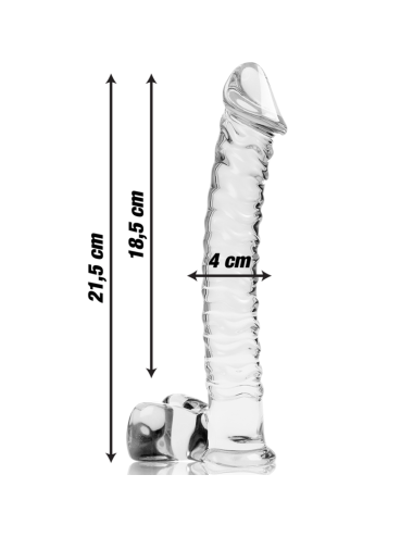 NEBULA SERIES BY IBIZA - MODÈLE 23 GODE EN VERRE BOROSILICATE CLAIR 21.5 CM -O- 4 CM