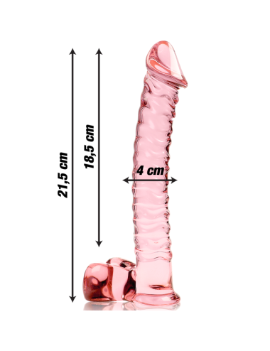 NEBULA SERIES BY IBIZA - MODÈLE 23 GODE EN VERRE BOROSILICATE ROSE 21.5 CM -O- 4 CM