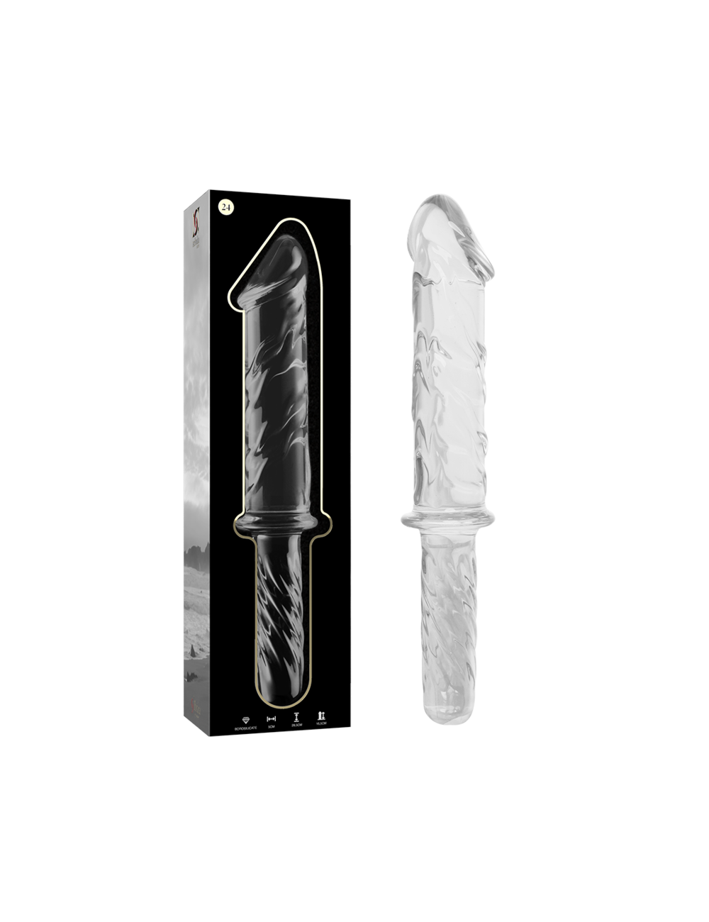 NEBULA SERIES BY IBIZA - MODÈLE 24 GODE EN VERRE BOROSILICATE CLAIR 28.5 CM -O- 5 CM