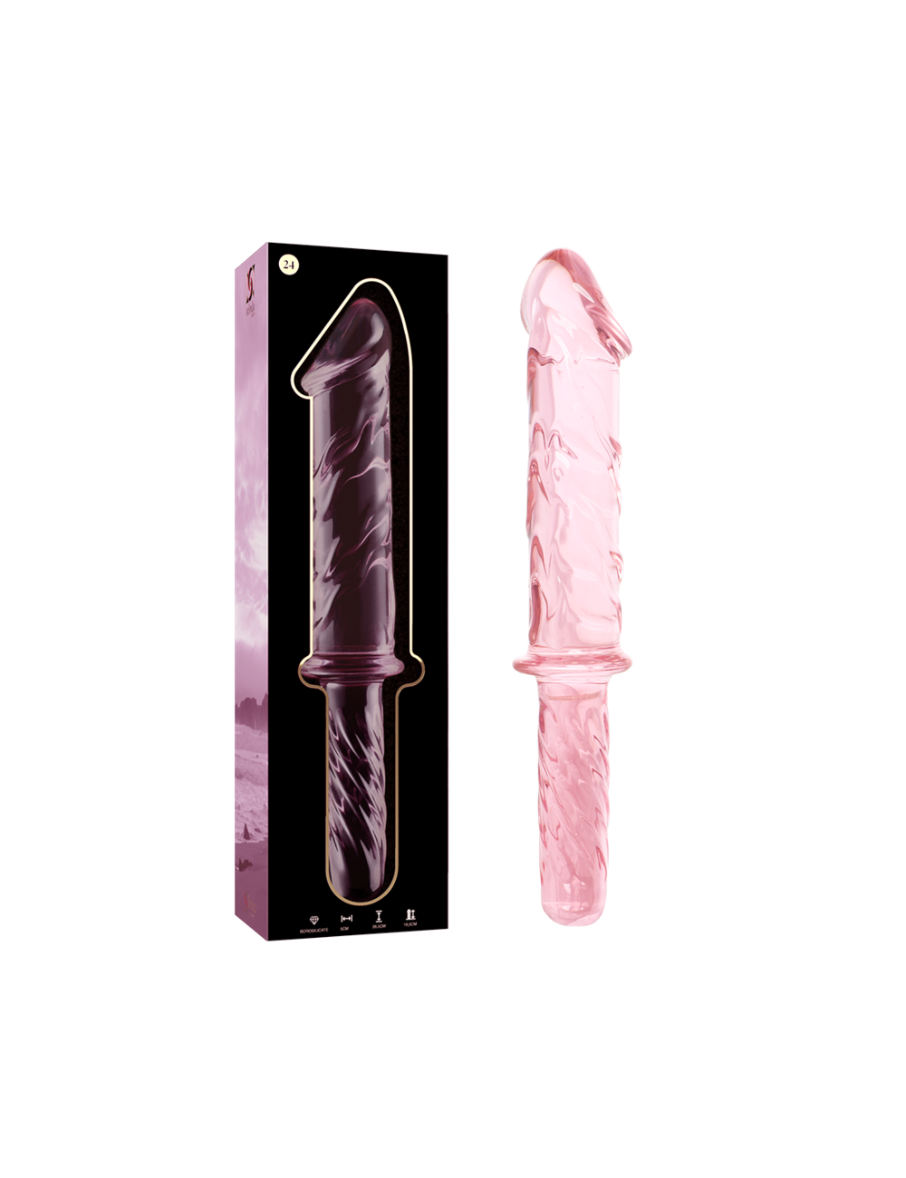 NEBULA SERIES BY IBIZA - MODÈLE 24 GODE EN VERRE BOROSILICATE ROSE 28.5 CM -O- 5 CM NEBULA SERIES BY IBIZA - MODÈLE 24 GODE EN VERRE BOROSILICATE ROSE 28.5 CM -O- 5 CM