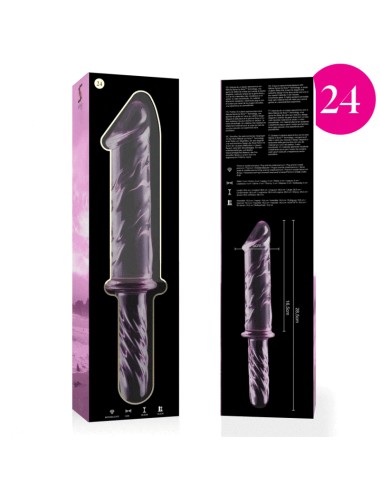 NEBULA SERIES BY IBIZA - MODÈLE 24 GODE EN VERRE BOROSILICATE ROSE 28.5 CM -O- 5 CM