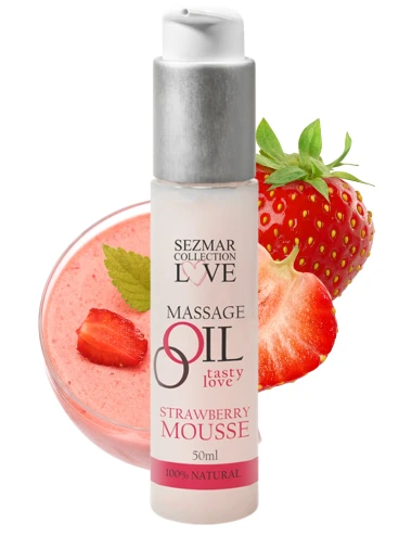 Huile de massage comestible mousse de fraise 50ml - SEZ003