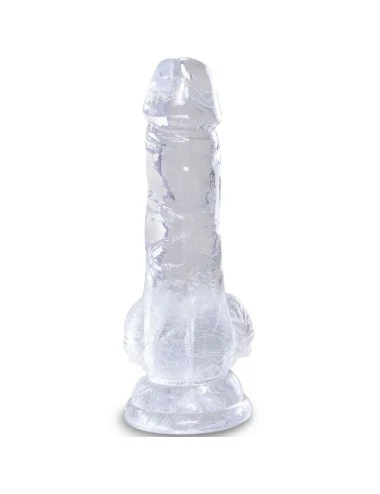 KING COCK - CLEAR PÉNIS RÉALISTE AVEC BOULES 10.1 CM TRANSPARENT