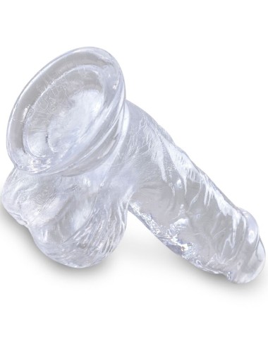 KING COCK - CLEAR PÉNIS RÉALISTE AVEC BOULES 10.1 CM TRANSPARENT