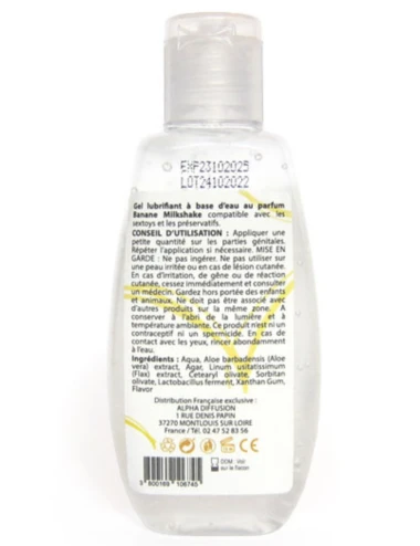 Lubrifiant à base d'eau 100% naturel Banane Milkshake 90 ml - SEZ083