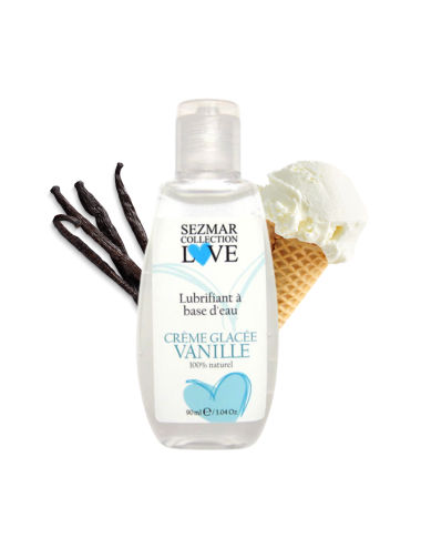 Lubrifiant à base d'eau 100% naturel Crème glacée vanille 90 ml - SEZ080
