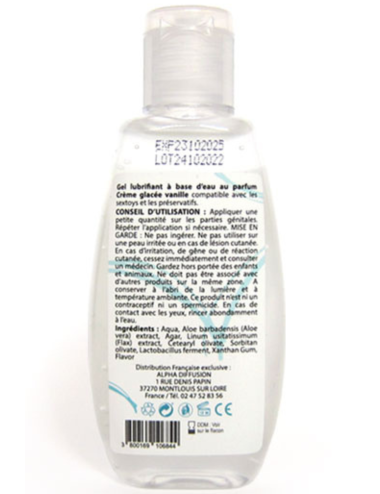 Lubrifiant à base d'eau 100% naturel Crème glacée vanille 90 ml - SEZ080