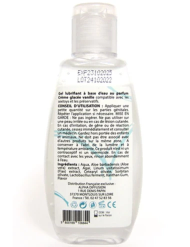 Lubrifiant à base d'eau 100% naturel Crème glacée vanille 90 ml - SEZ080