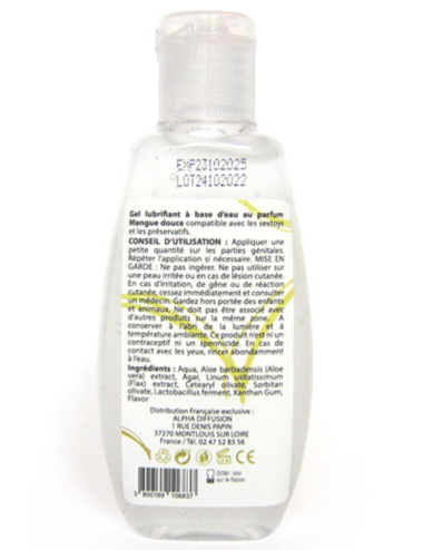 Lubrifiant à base d'eau 100% naturel Mangue Douce 90 ml - SEZ079