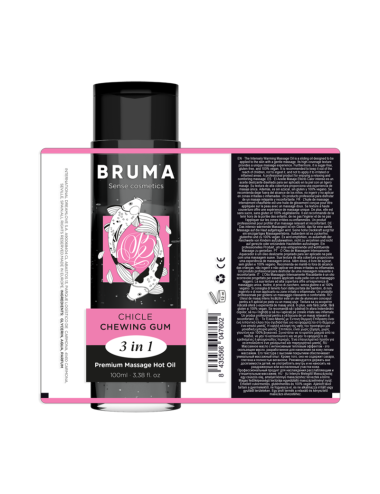 BRUMA - HUILE DE MASSAGE PREMIUM EFFET CHALEUR SAVEUR GOMME 3 EN 1 - 100 ML