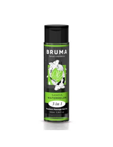 BRUMA - HUILE DE MASSAGE PREMIUM EFFET CHALEUR SAVEUR DE PASTÈQUE 3 EN 1 - 100 ML