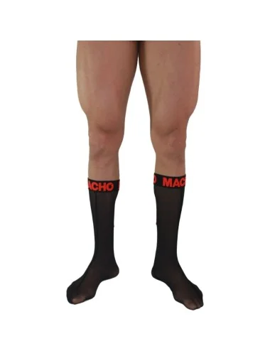 MACHO - CHAUSSETTES FINES TAILLE UNIQUE NOIR/ROUGE