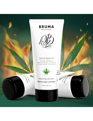 BRUMA - HUILE DE GRAINES DE SATIVA GEL GLISSANT RÉCHAUFFANT SAVEUR DE CANNABIS 100 ML