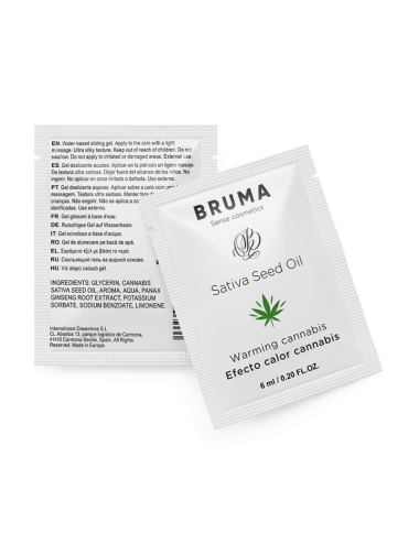 BRUMA - HUILE DE GRAINES DE SATIVA GEL GLISSANT RÉCHAUFFANT SAVEUR DE CANNABIS 6 ML