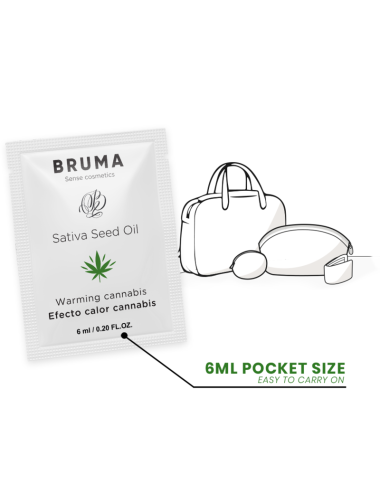 BRUMA - HUILE DE GRAINES DE SATIVA GEL GLISSANT RÉCHAUFFANT SAVEUR DE CANNABIS 6 ML