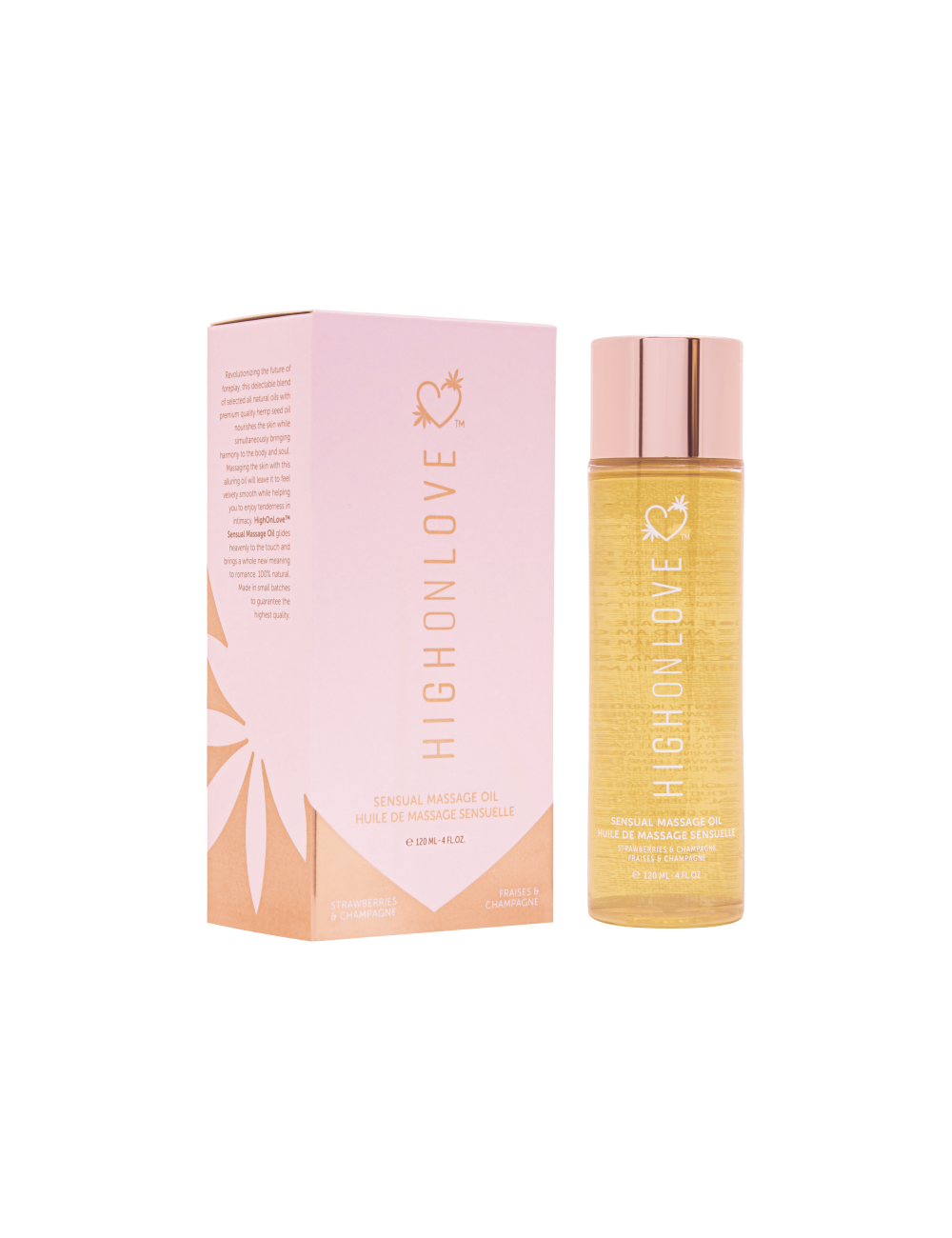 Huile de massage luxueuse Fraises et champagne - 120 ml Huile de massage luxueuse Fraises et champagne - 120 ml