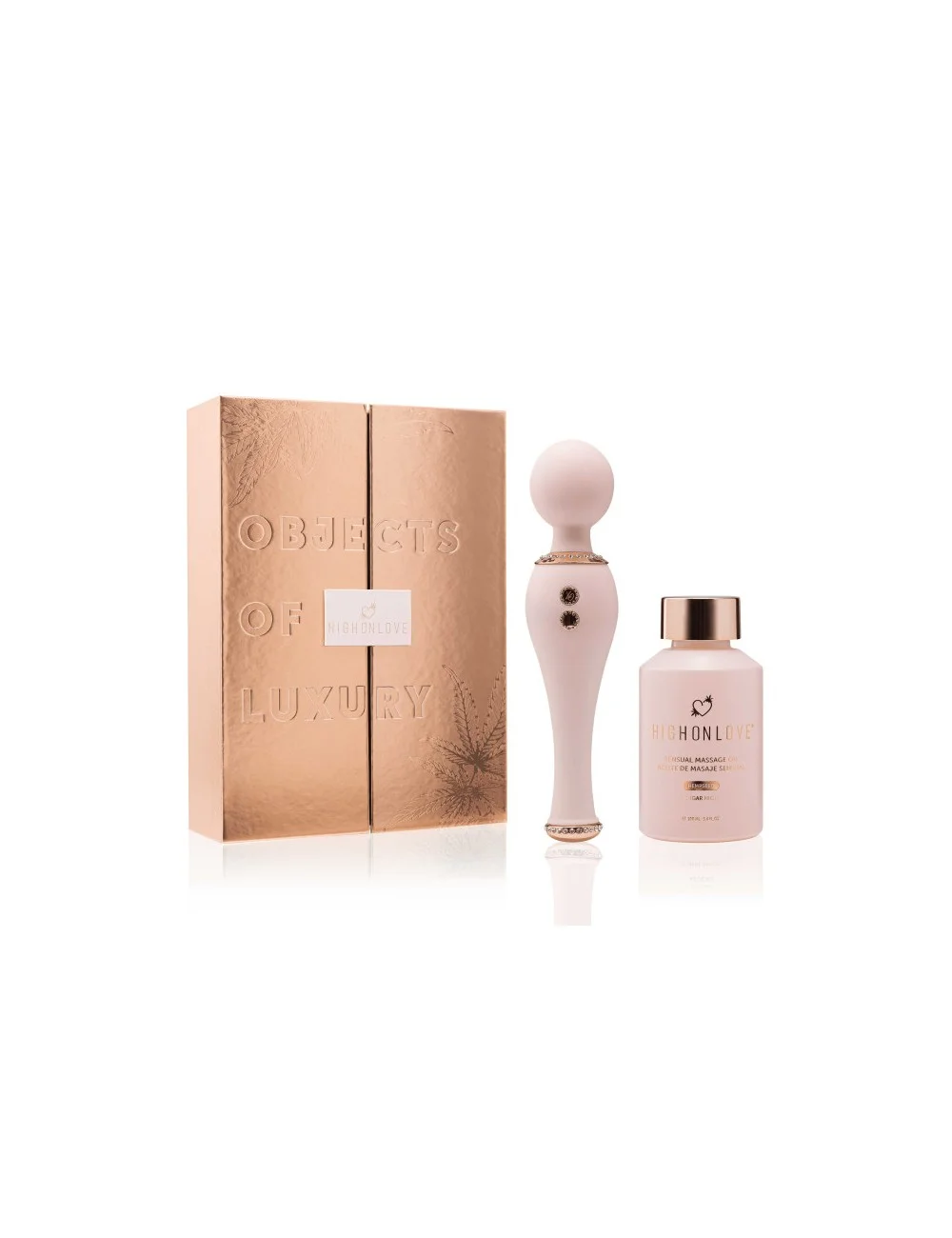 Coffret objets de luxe - Huile de massage et vibromasseur Coffret objets de luxe - Huile de massage et vibromasseur