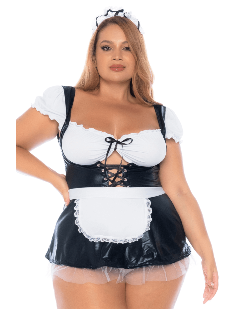 Costume sexy soubrette grande taille 3 pièces - MAL60043XASHW Costume sexy soubrette grande taille 3 pièces - MAL60043XASHW