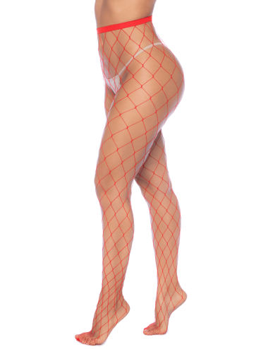 Collant large maille rouge - MAL1106RED