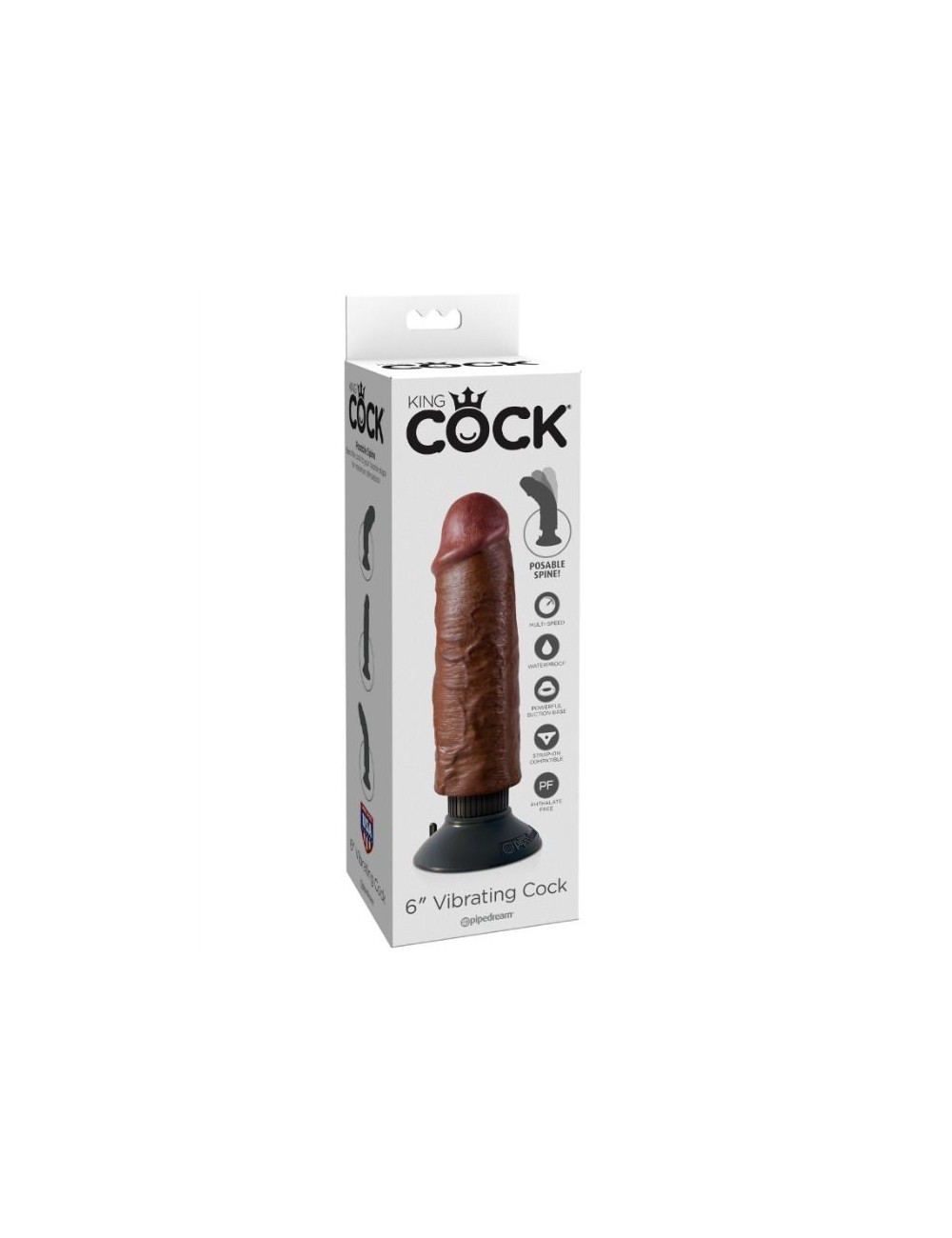 KING COCK - BITE VIBRANTE MARRON 15 KING COCK - BITE VIBRANTE MARRON 15